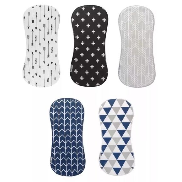 Dodo Babies 5-Pack Baby Burp Cloth with 2 Pacifier Clips and 1 Case - Picture 4 of 7